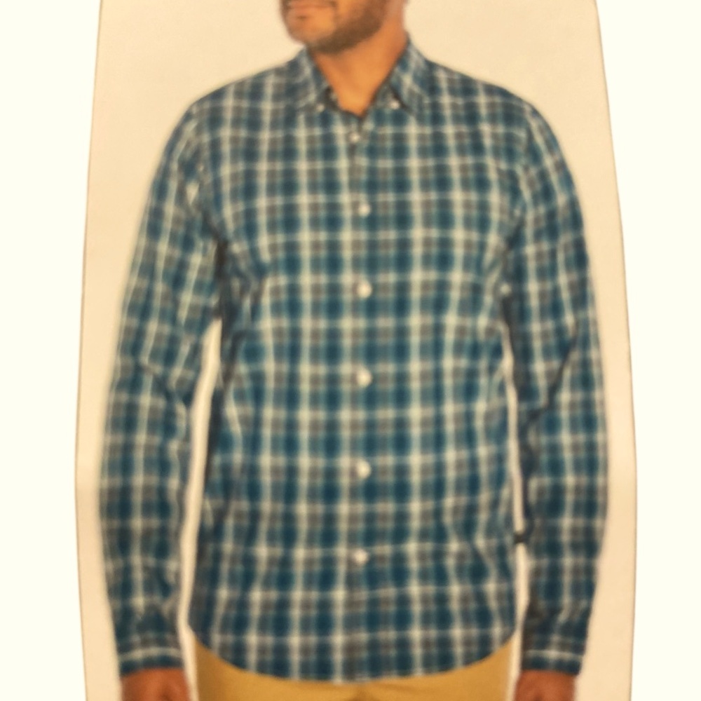 Men’s Size XXL Long Sleeve Green Plaid Button Up Shirt by Gap. NWT